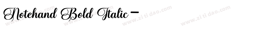Notehand Bold Italic字体转换